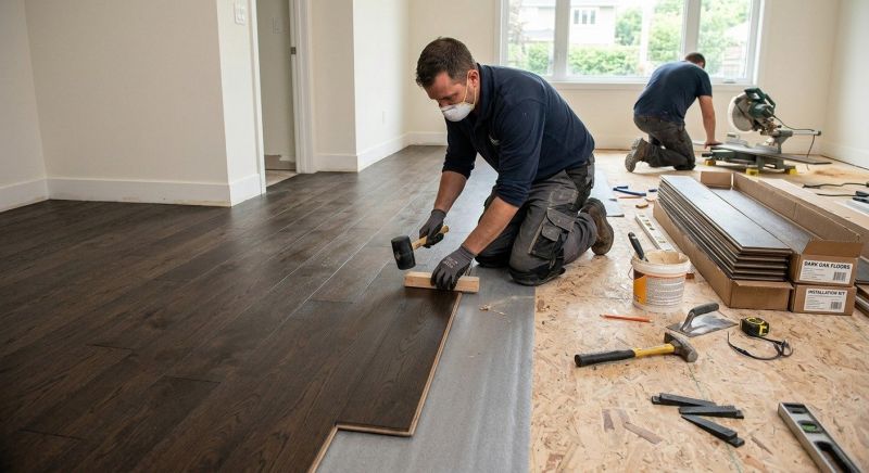 Dark Wood Floor Installation in Towson, MD